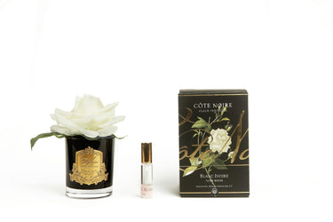 Single Rose - Black Glass - Ivory White - GMRB01 (Carton of 4)